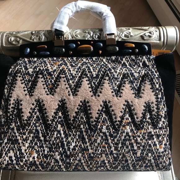 NWT Tory Burch Attersee Chevron Satchel - Picture 2 of 13